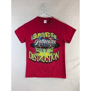 Jefferson Speedway Shirt Mens Small Red I Survived Tournament of Destruction